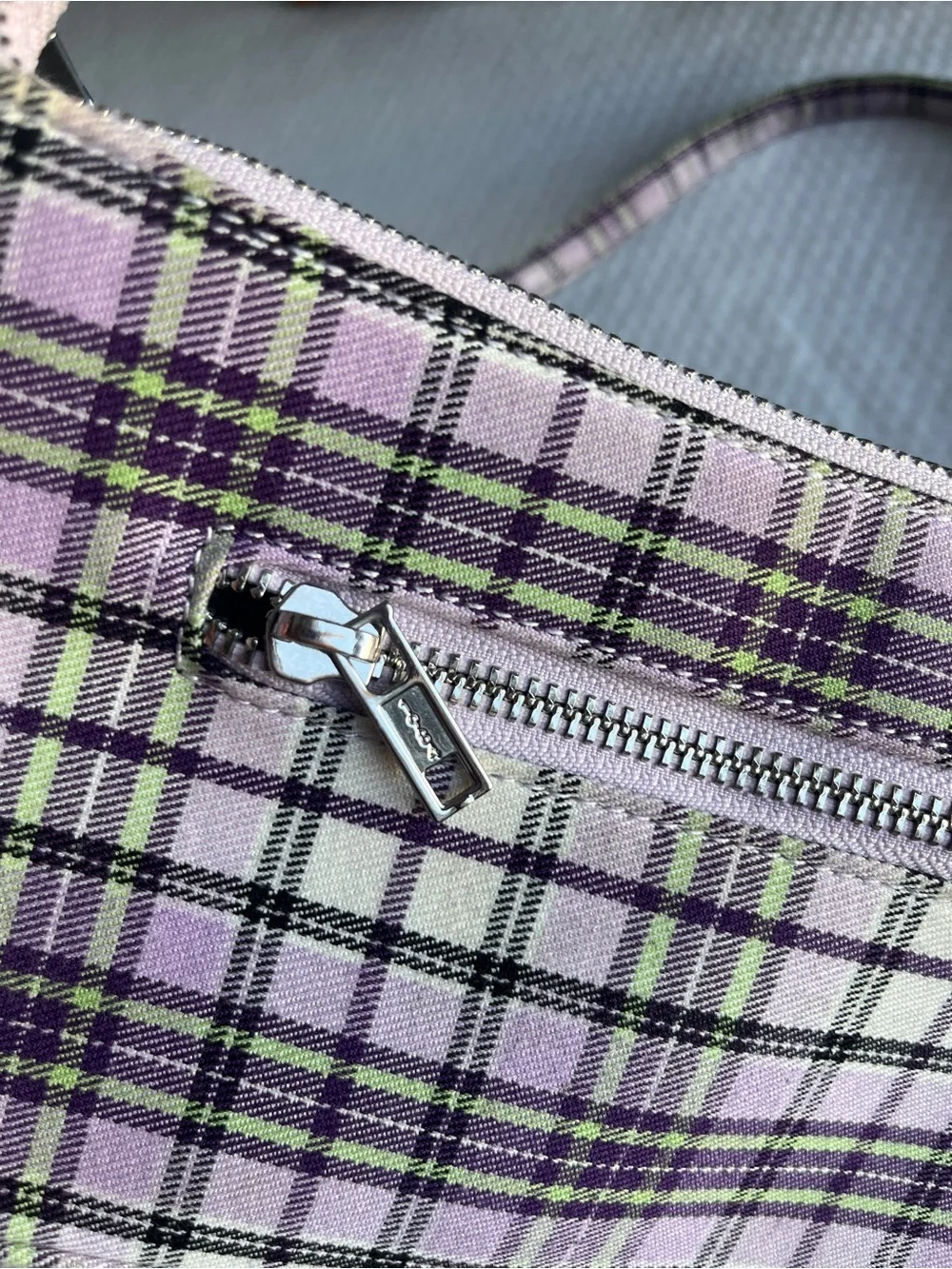 Brandy Melville Y2K Shoulder Bag | Lavender Plaid Baguette Purse | Indie - Picture 8 of 12